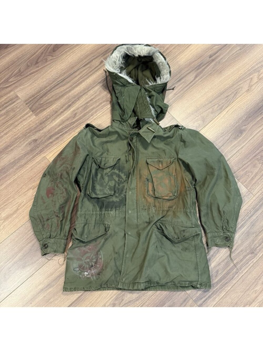 Vintage US Army M-1951 OG-107 Field Shell Jacket Military Coat Regular